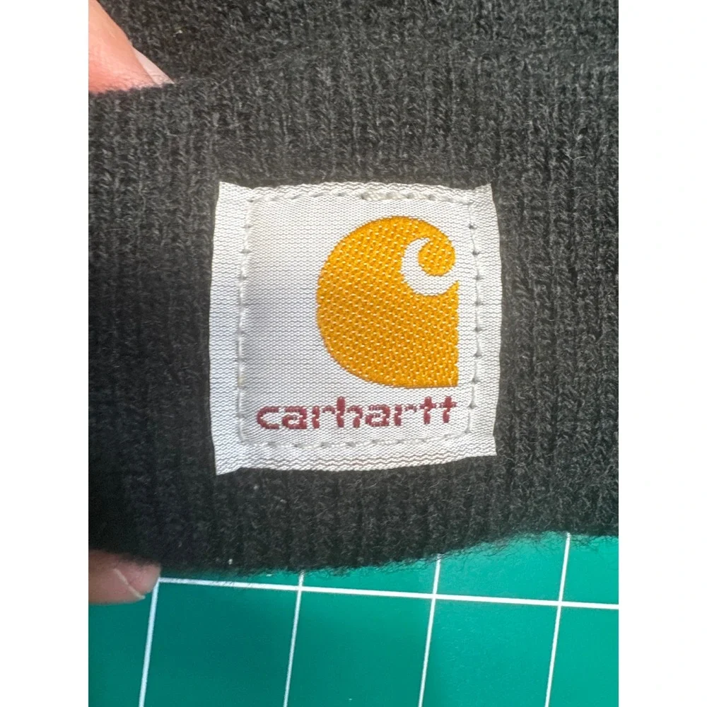Carhartt Kids Acrylic Watch Hat Black Knit Beanie Logo Patch Cuffed Cap
